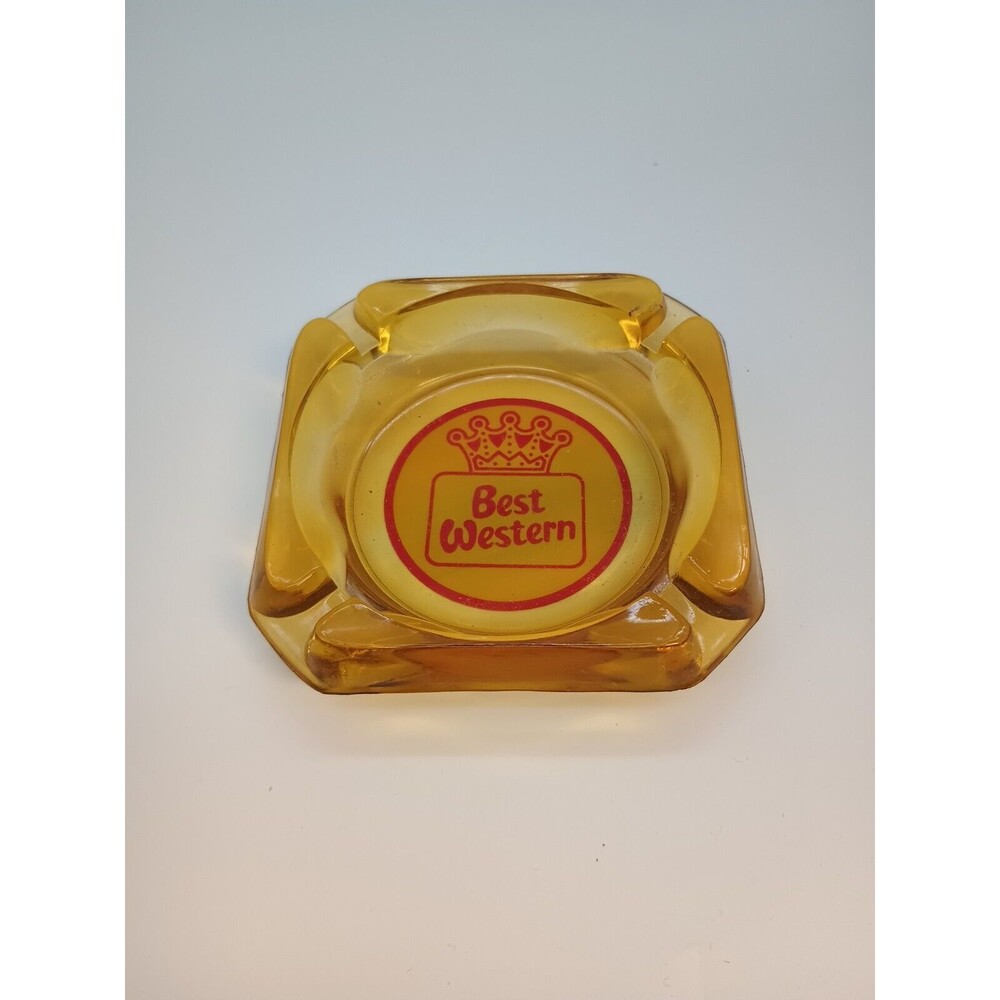 Vintage Ash Tray Hotel Motel Glass Ashtray Best Western
